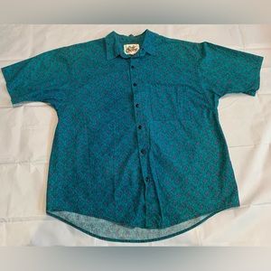 Vintage 90s Body‎ Objects button up Short Sleeve shirt.